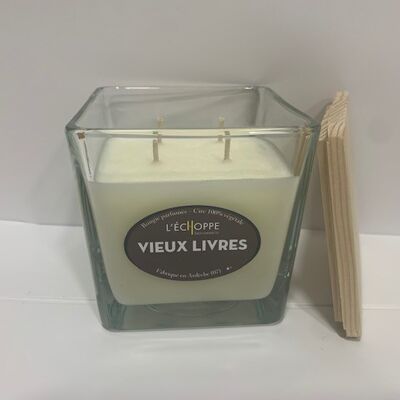 SCENTED CANDLE WAX 100% VEGETABLE SOYA - 10X10 4 WICKS 350 G VIEUX LIVER