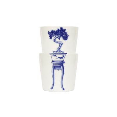 Bonsai Cups-Banyan, café y té de porcelana, diseño artístico, artículos para beber, juego de tazas, regalo de boda, el mejor regalo para él / ella