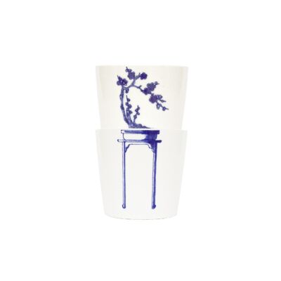 Bonsai Cups-Plum Blossom, café y té de porcelana, diseño artístico, artículos para beber, juego de tazas, regalo de boda, el mejor regalo para él / ella