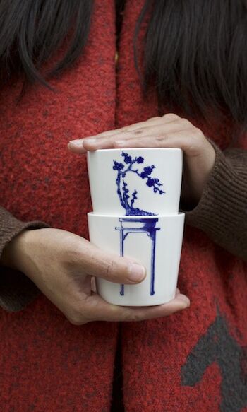Bonsai Cups-Plum Blossom, café et thé en porcelaine, design artistique, articles à boire, ensemble de tasses, cadeau de mariage, meilleur cadeau pour elle/lui 4