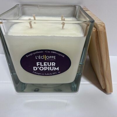 100% VEGETABLE WAX SCENTED CANDLE SOYA - 10X10 4 WICKS 350 G OPIUM FLOWER