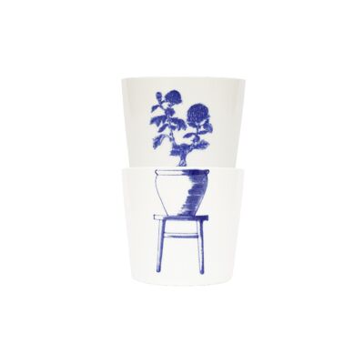 Tazas de bonsái: crisante, café y té de porcelana, diseño artístico, artículos para beber, juego de tazas, regalo de boda, el mejor regalo para él / ella