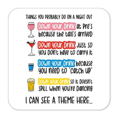 Down Your Drink Night Out Coaster