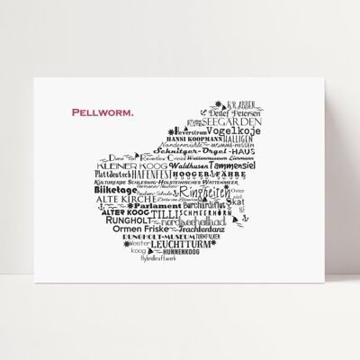 Pellworm Wordcloud Kunstdruck