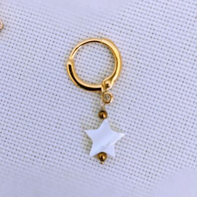 Earring (single) NYC - 2- Pearly star