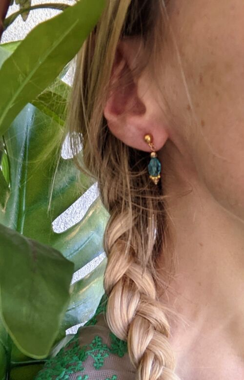 Boucles d'oreilles Jakarta - 4- Perle bleu