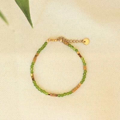 Marseille bracelet - Light green 3 mm: glass bead