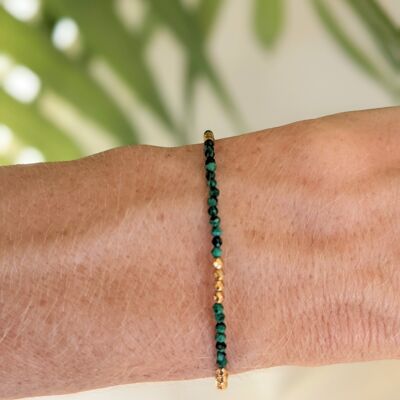 Marseille bracelet - Medium green 2 mm: malachite