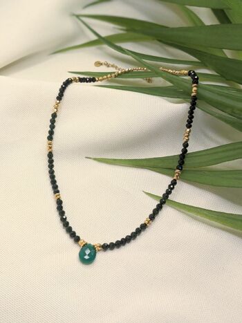 Collier Marrakech - Tons de noir et vert 2