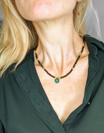 Collier Marrakech - Tons de noir et vert 1