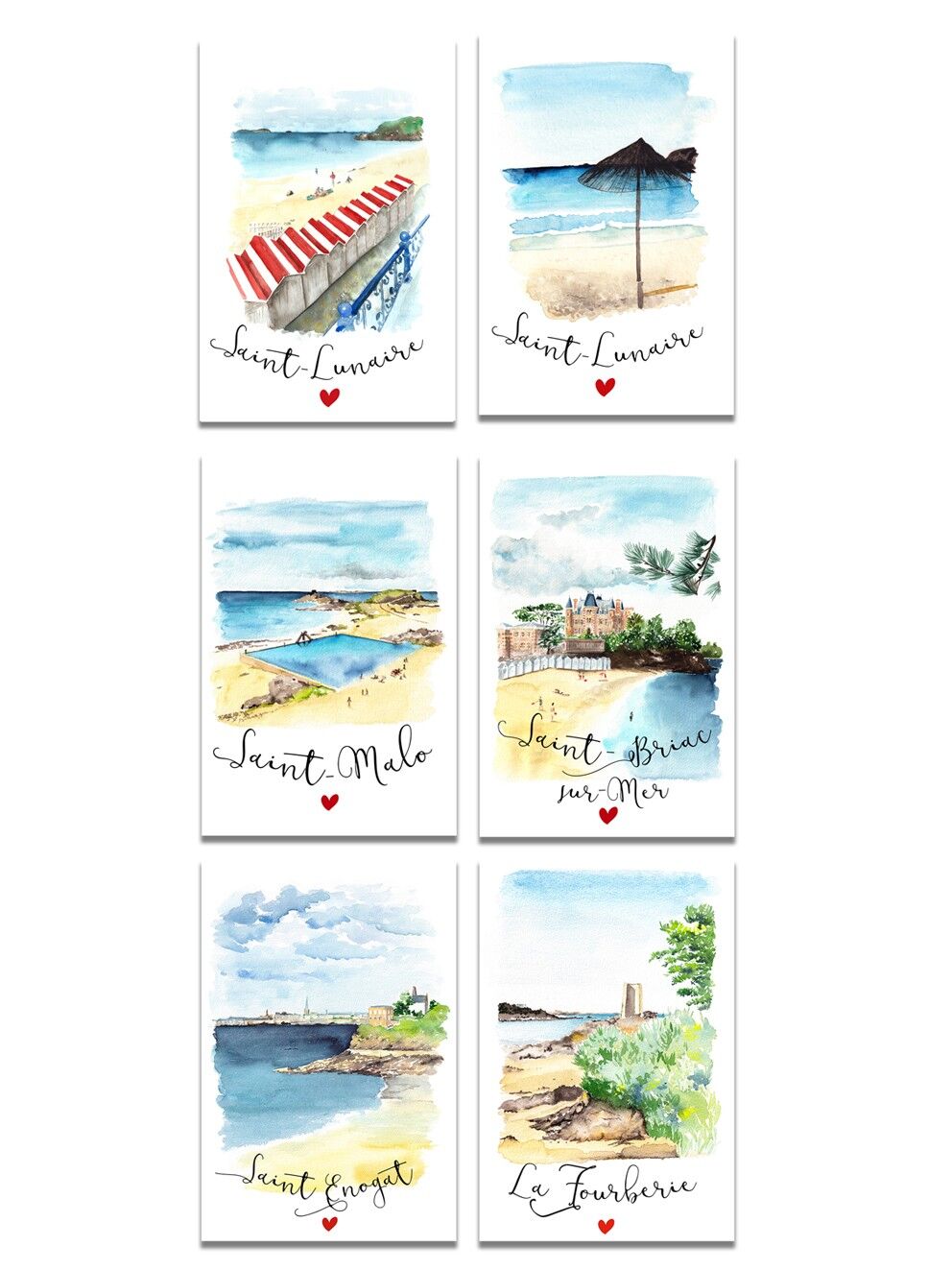 Set of 6 Emerald Coast Art Cards
