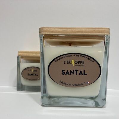 SCENTED CANDLE 100% VEGETABLE SOYA WAX - 8X8 190 G SANDALWOOD