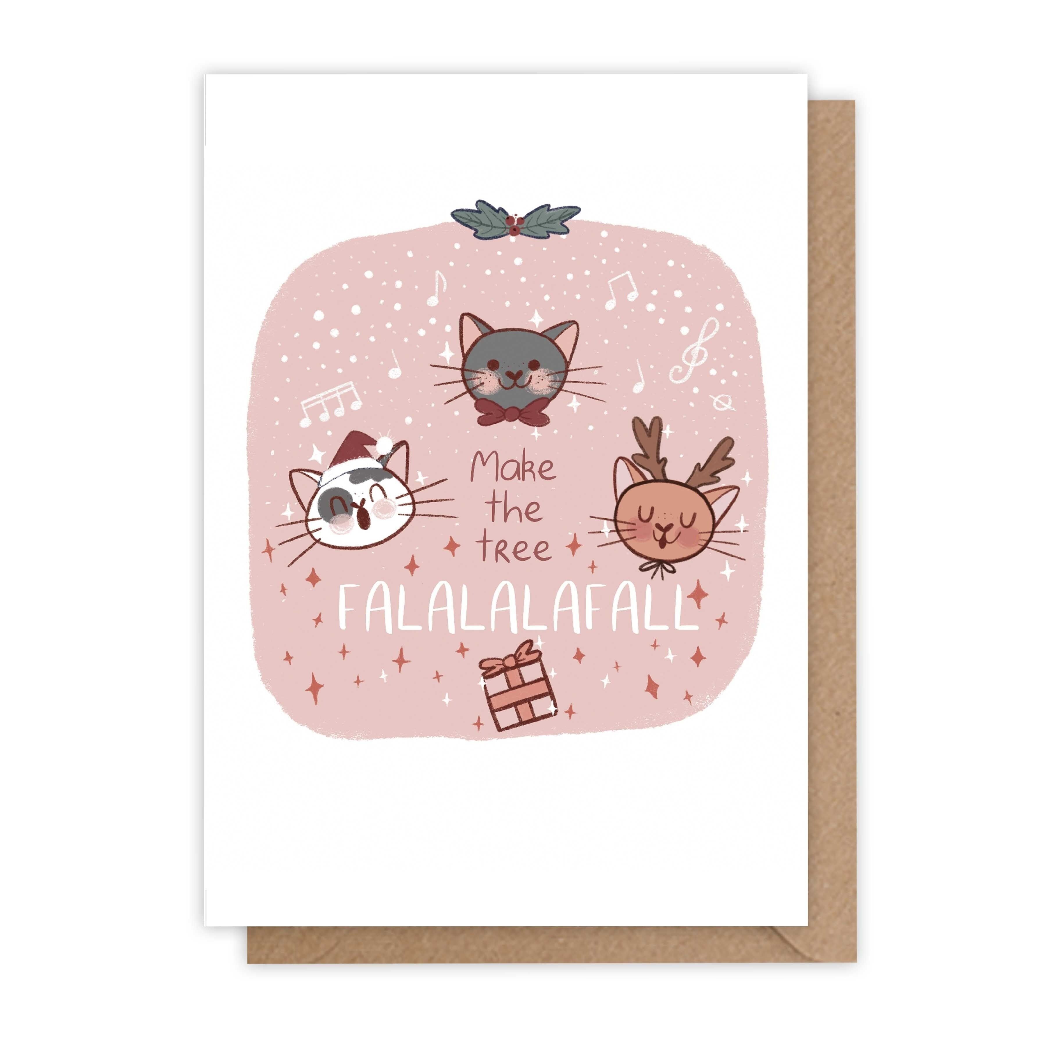 Weihnachtskarte - Cat Choir - Machen Sie den Baum Falalalafall