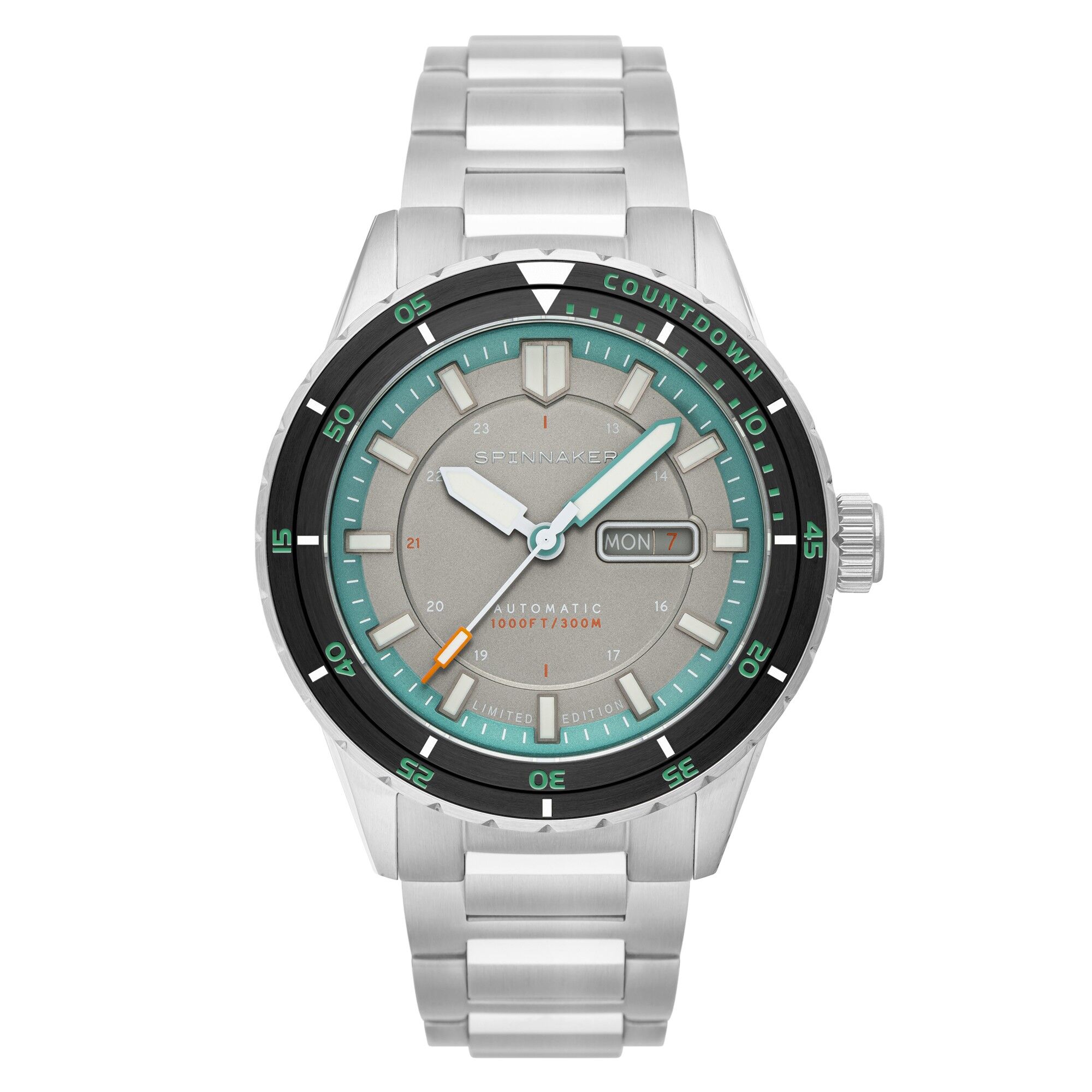 SP-5104-11 - Orologio da uomo automatico giapponese Spinnaker - Acciaio inossidabile + cinturino nato - 3 lancette con data