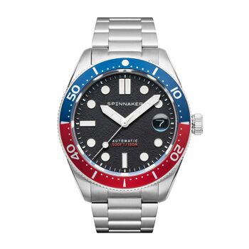 SP-5100-11 - Montre homme automatique japonais Spinnaker - Bracelet acier inoxydable - 3 aiguilles avec date, lunette tournante 1