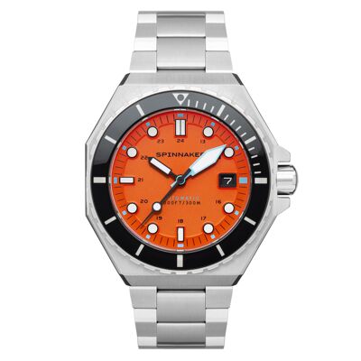 SP-5081-BB - Japanese Spinnaker Automatic Men's Watch - Stainless Steel Bracelet - 3 Hands with Date, Rotating Bezel