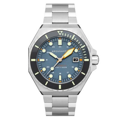 SP-5081-DD - Montre homme automatique japonais Spinnaker - Bracelet acier inoxydable - 3 aiguilles avec date, lunette tournante.