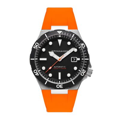 SP-5083-05 - Spinnaker Japanese automatic men's watch - Silicone strap - 3 hands with date, rotating bezel