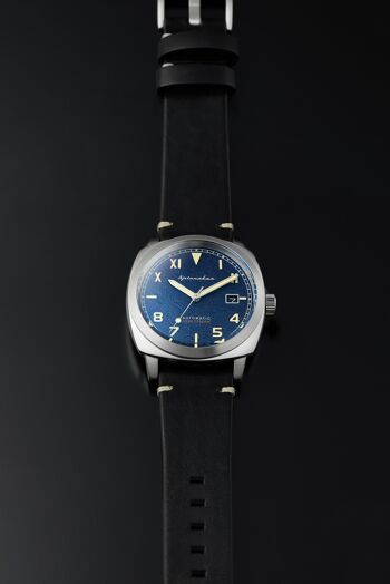 SP-5071-02 - Montre homme automatique japonais - Bracelet cuir véritable cousu main - 3 aiguilles avec date 4