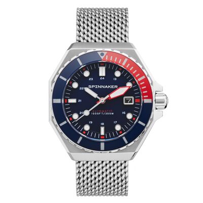 SP-5081-66 - Orologio da uomo automatico giapponese Spinnaker - Bracciale a maglie in acciaio inossidabile - 3 lancette con data, vetro zaffiro