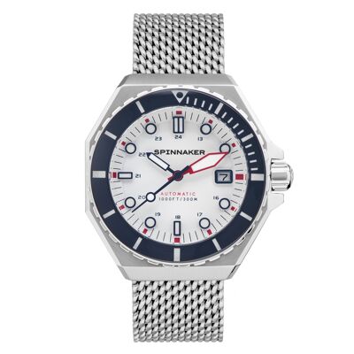 SP-5081-33 - Spinnaker Japanese automatic men's watch - Stainless steel mesh bracelet - 3 hands with date, sapphire crystal