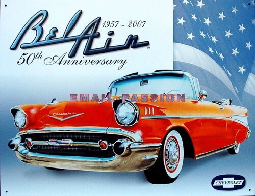 Plaque metal Chevrolet Bel Air - 50éme Anniversaire