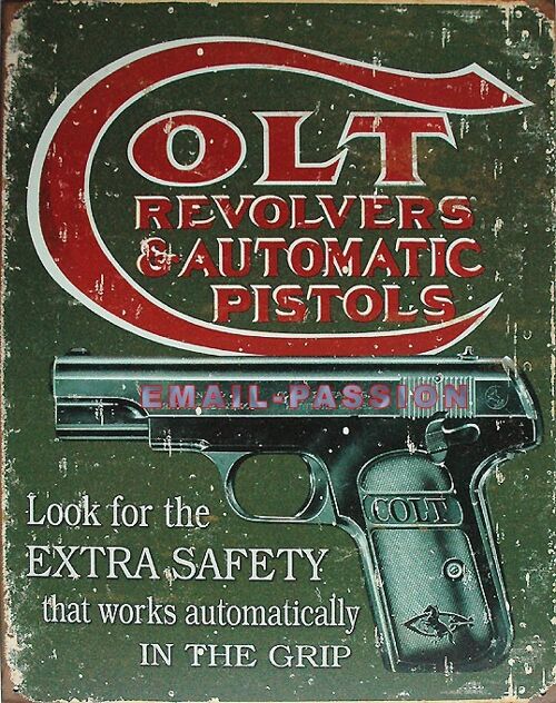 Plaque metal Révolver Colt Extra Safety