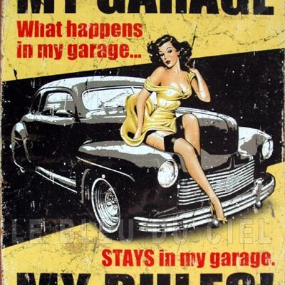 Metallplatte Meine Garage