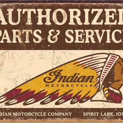 Authorized Indian Parts and Service metal plate