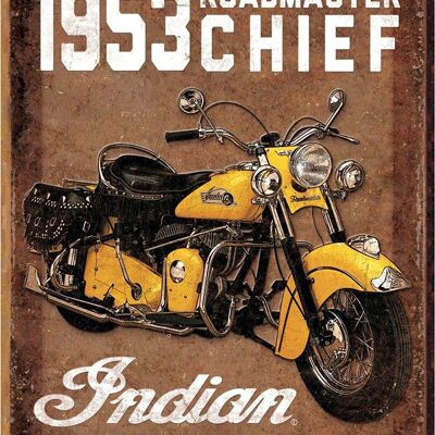 Indian Roadmaster 1953 placa de metal