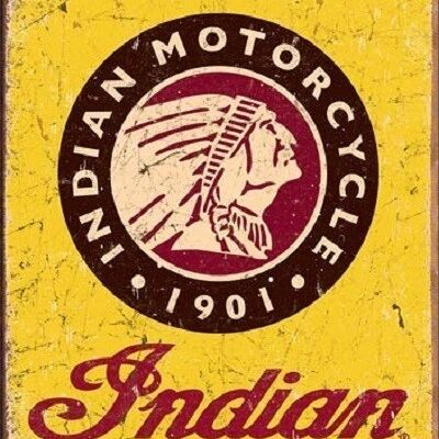 Plaque metal INDIAN MOTORCYCLES SINCE 1901