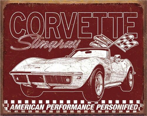 Plaque metal CORVETTE 69 StingRay