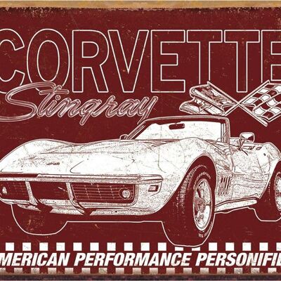 Plaque metal CORVETTE 69 StingRay