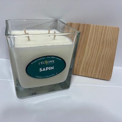 SCENTED CANDLE WAX 100% VEGETABLE SOYA - 10X10 4 WICKS 350 G FIR