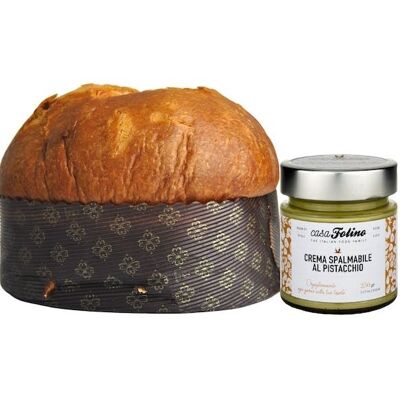 Italian Panettone with Pistachio Spreadable Cream 1Kg