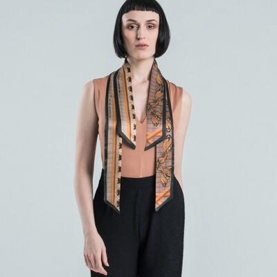 silk scarf | SMART NECKTIE | Motif Fly High | with statement | 90x6cm