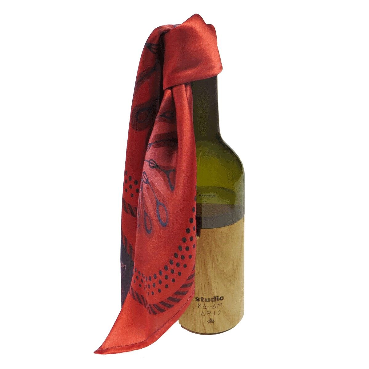 Seidencarré en el mensaje de una botella | Bendito | columna. teñido de azul | con declaraciones