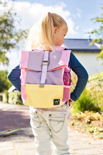 Sac à dos d'origine YLX | Enfants | Rose Clair & Lilas Pastel & Verveine Citronnelle 3