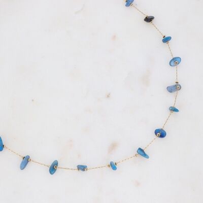 Gold Morriss and sodalites necklace
