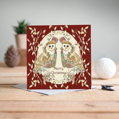 La tarjeta de Navidad de los búhos