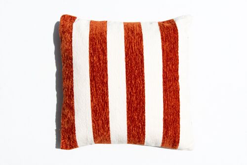 Soho Stripes Pillow Soft I White & Muted Red