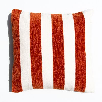 Soho Stripes Pillow Soft I White & Muted Red