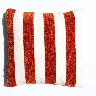 Soho Stripes Pillow Soft I White & Muted Red