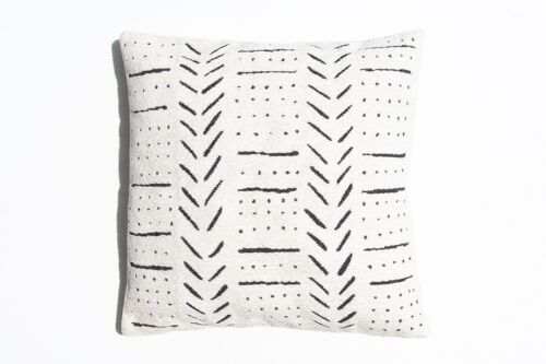 Mud Cloth Pillow Soft I White & Black