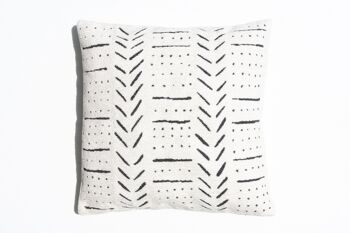 Mud Cloth Oreiller Doux I Blanc & Noir 1