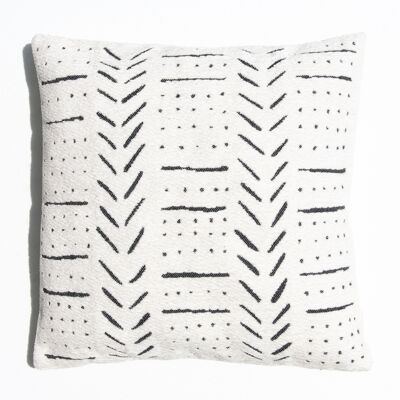 Mud Cloth Oreiller Doux I Blanc & Noir