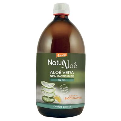 500 ml unpasteurisiertes Aloe-Vera-Gel, Demeter-zertifiziert (pro 9)
