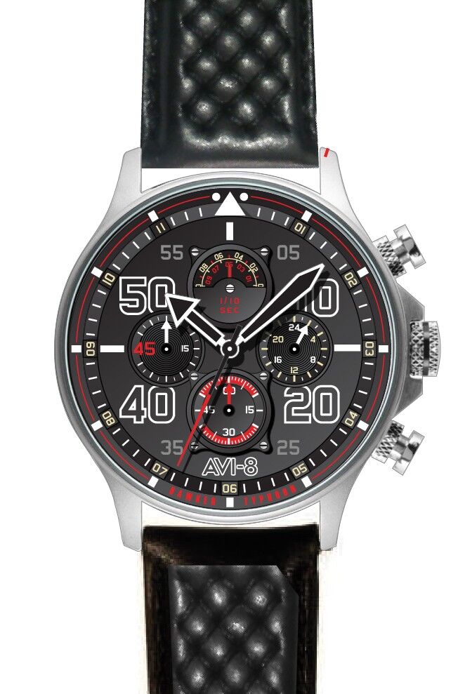 AV-4093-01 - Cronografo da uomo al quarzo giapponese AVI-8 - Cinturino in pelle