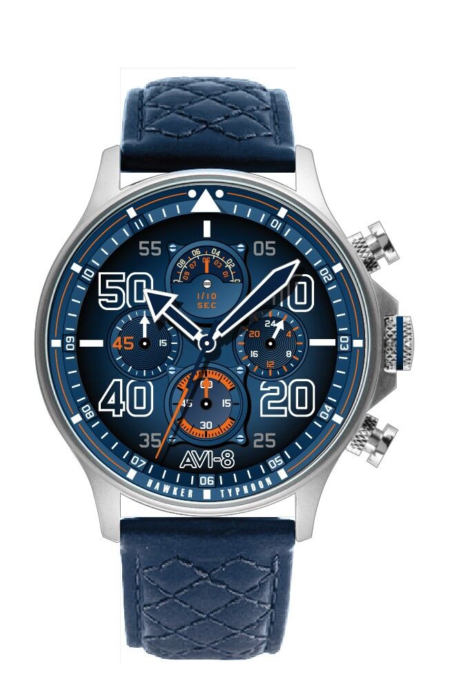 AV-4093-03 - Cronografo da uomo al quarzo giapponese AVI-8 - Cinturino in pelle