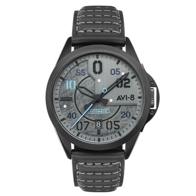 AV-4086-04 - Reloj automático japonés para hombre AVI-8 - Correa de piel - 3 agujas con fecha